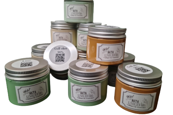 prøvebokser_linolje Historisk fargekart